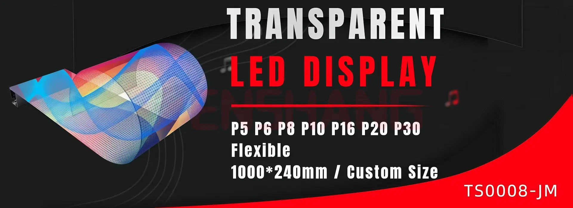 Flexible Flim Transparent Led Display Screen Pantalla Stick on Glass