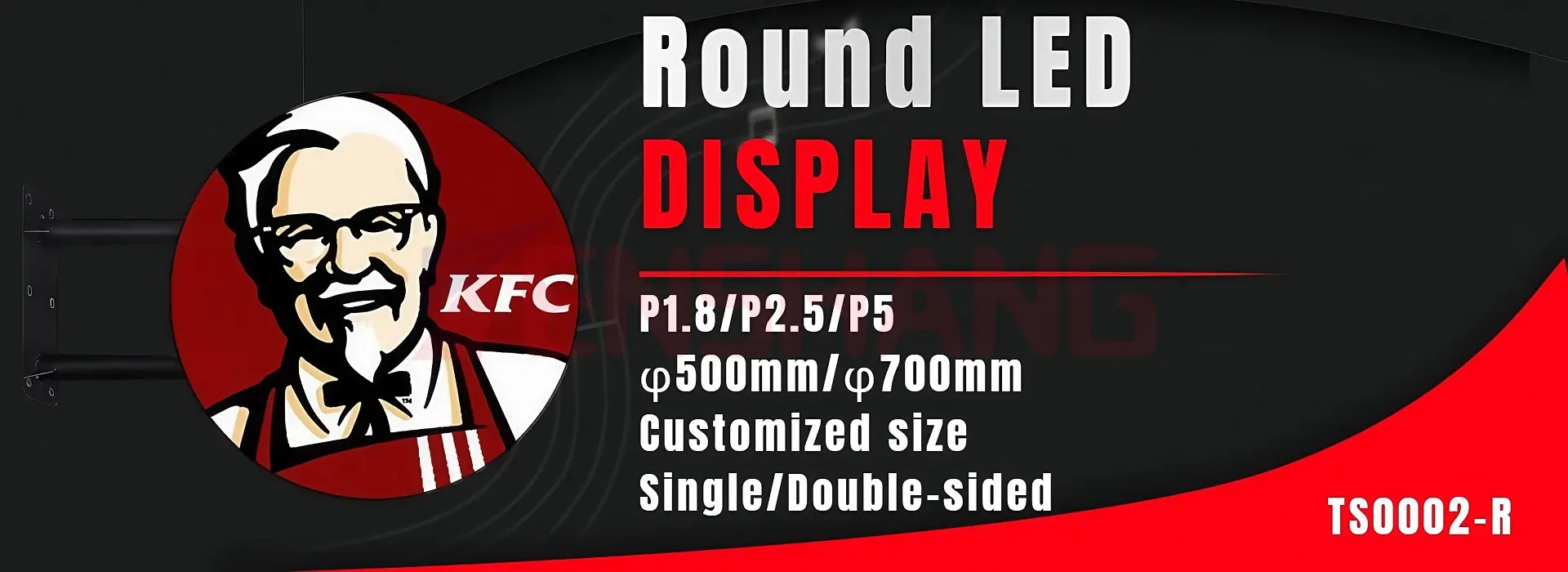 Round Led Sign for Shop Single-sided/double-sided Display
