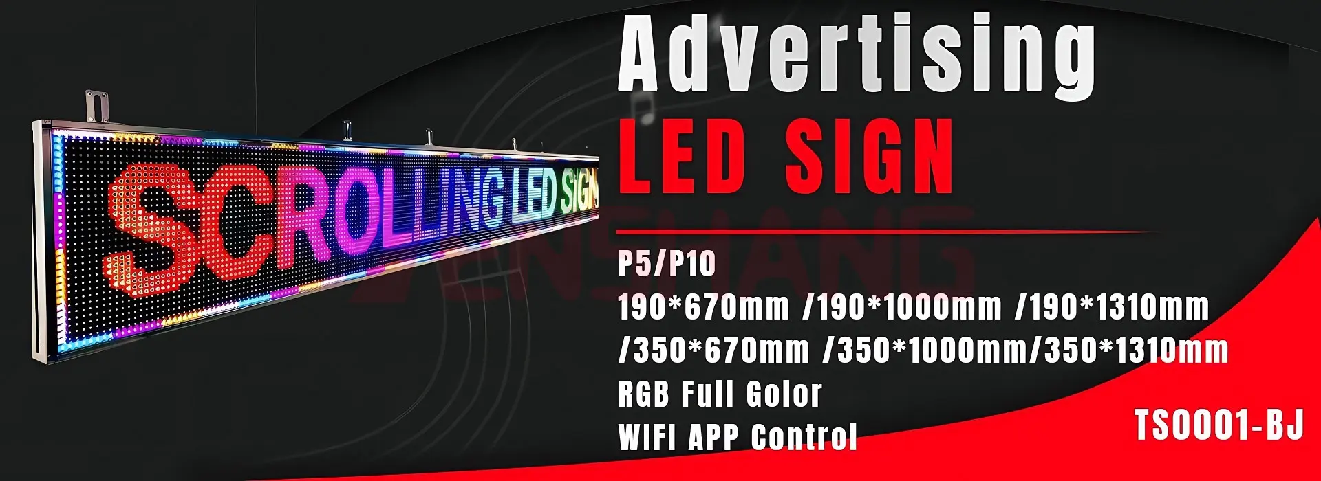RGB Led Scrolling Sign Digital Message Board WIFI APP Control