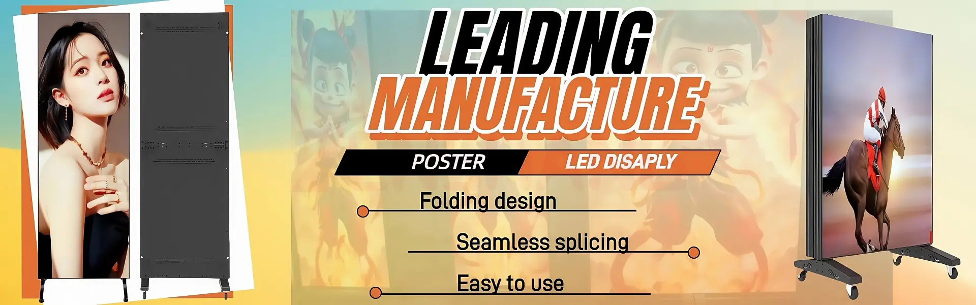 folding poster led