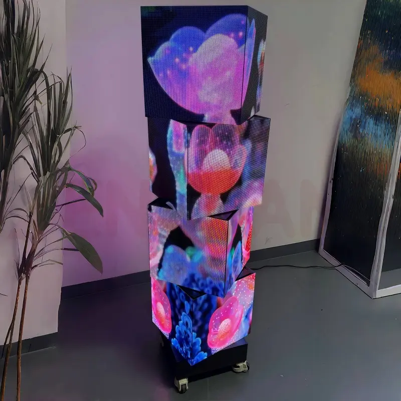 led rotating screen cube 2