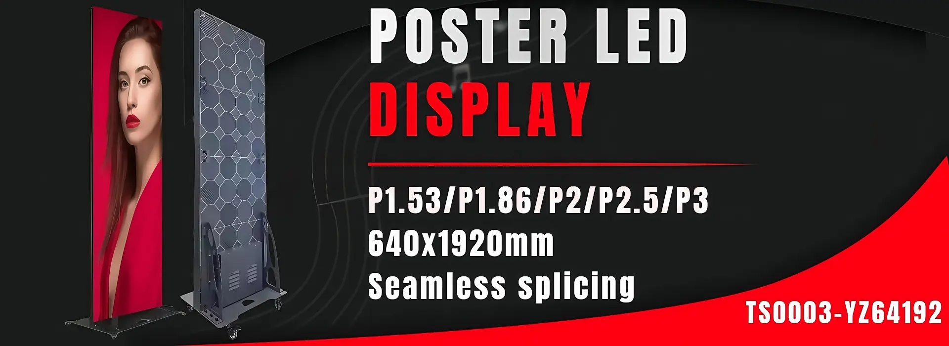 Die-cast aluminum Poster Led Display Screen Floor Stand Fright Case